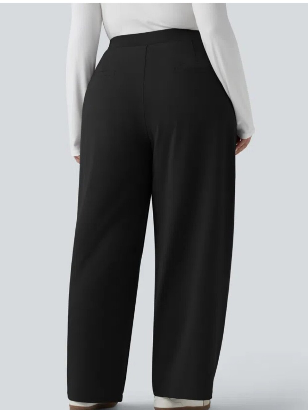 Halara Flex DayStretch Asymmetric High Waisted Barrel Leg Black Size 2XL - Picture 2 of 7